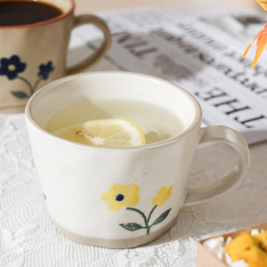 Ins Nordic Hand Painted Ceramic Mugs Simple Rustic Coarse Pottery Coffee Water Cups Home Decor - Product Image 3