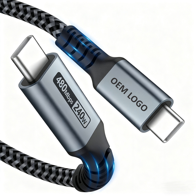 USB-C Fast Charging Cable Type C to Type C Cable 240W 5A PD 3.1 Quick Charger 1m 2m 3m 5m High Quality CE RoHs Custom USBC Cable