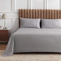 Parure de lit en coton tissé 100 %, 4 pièces, certifiée OEKO-TEX, 300 fils, pour hôtels, personnalisable avec logo, toutes saisons, vente en gros à prix réduit