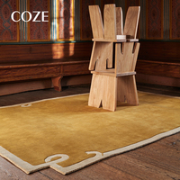 Tapis tufté vert de style nordique pour salon et chambre à coucher, ensemble de tapis