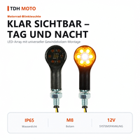 Nouveau design de clignotant de moto multifonctionnel avec feux de jour LED, indicateur E8 12V IP65 étanche M8