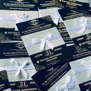 Juego de Invitaciones de Boda Impresas en Letterpress con Papel de Arte de Cartón Premium, Kit de Tarjetas de Felicitación de Lujo Hechas a Medida para Fiesta de Bodas - Product Image 3