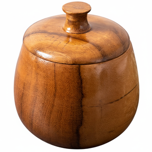 กระปุกไม้ธรรมชาติทำด้วยมือพร้อมฝาปิดสำหรับเก็บอาหาร - Product Image 1