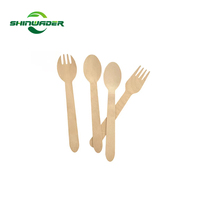 Ensemble de couverts en bois 100% naturel, qualité alimentaire, prix d'usine, biodégradable