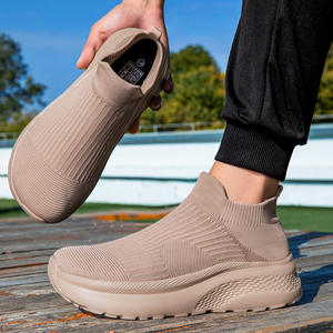 Zapatillas Casuales de Fábrica para Hombre con Puntera de Acero Transpirables de Moda con Cordones y Punta Ancha, Tipo Calcetín, Suela de Goma, OEM - Product Image 1