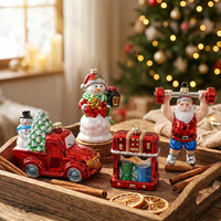 LANTINGXU Ornements de Noël personnalisés en forme de voiture avec arbre et Père Noël, décorations de Noël de qualité pour suspendre à l'arbre