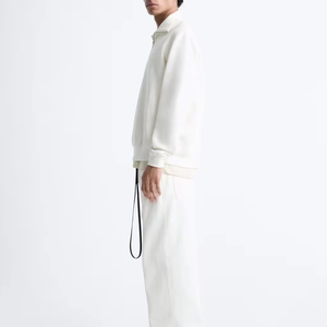 <span class=keywords><strong>Felpa</strong></span> Personalizzata con Mezza Zip e Collo Alto, Antivento, Bianco Puro, 280gsm, Pesante, in Cotone 100%, Modello Boxy - Product Image 4