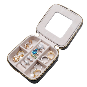 Saffiano Leather Jewelry Cases Earrings Custom logo Travel Jewelry Box Organizer Earring box