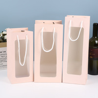 Sac fourre-tout en carton blanc avec fenêtre transparente pour la Journée des enseignants, emballage de fleurs, sac cadeau pour salon professionnel, sac à fenêtre transparente, sac offset