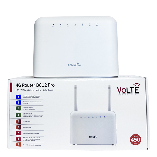 OEM ODM Unlocked B612 Pro Mobile Hotspot Wireless Cpe Enterprise Routers Lte 4g Router Sim Card Slot