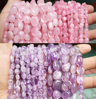 6-10mm perles de pierre naturelle de forme irrégulière perles de quartz clair avec des trous écrasés pour la fabrication de bijoux bracelet à bricoler soi-même collier