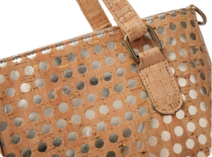 <span class=keywords><strong>Borsa</strong></span> Tote da donna in sughero testurizzato oro con taglio Laser geometrico da donna - Product Image 6