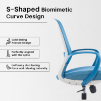 Chaise de bureau pivotante moderne et réglable en maille avec design ergonomique pour un confort de position assise prolongée