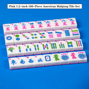 Juego de Mahjong Americano de 166 Fichas Rosas y Blancas de 1.2 Pulgadas con Logotipo Personalizado y Empaque - Product Image 1