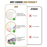 Boîte de présentation en acrylique compatible avec les boîtes de boosters de cartes à collectionner, boîte en acrylique empilable avec couvercle magnétique, boîtes de rangement transparentes