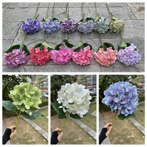 Hortensia simulada verde oscuro de Venta caliente Hortensia de tacto real 3D única floral artificial para arreglo floral - Product Image 3