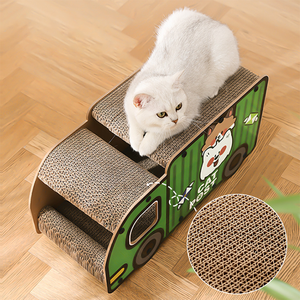 กระดาษแข็งสำหรับบ้านแมวที่เการูปทรงรถยนต์ - Product Image 3