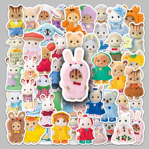 51 pièces Vente directe d'usine Sylvanian Families (B) Autocollants créatifs personnalisés pour boîtes de rangement et bouteilles de boissons. - Product Image 1