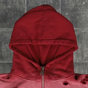 Custom Streetwear Acid Washed <b>Vintage</b> Sun Faded <b>Hoodie</b> Men 100% Cotton Distressed Embroidery Logo Distressed <b>Zip</b> <b>Up</b> Hoodies - Product Image 2