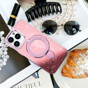 เคสโทรศัพท์ตั้งได้มีห่วงแม่เหล็กกากเพชรส่องแสงเป็นประกายวิบวับสำหรับ iPhone 14 15 16 PRO MAX 16E พร้อมขายึด - Product Image 3