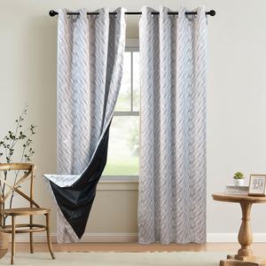 Vente en gros de tissu brossé <span class=keywords><strong>Film</strong></span> noir composite à œillets Impression numérique Rideaux de fenêtre occultants pour le salon - Product Image 1