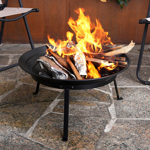 Outdoor Fire Basin 21.5 Inch Tripod Wood Fired Stove For Bonfires Barbecues Backyard Heating Warming - Product Image 1