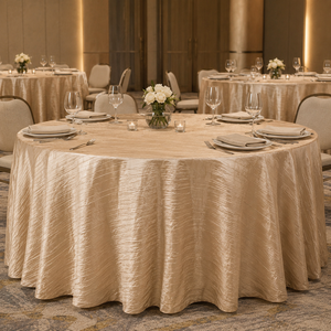 Custom Wedding <b>Tablecloth</b> Crinkle Taffeta Polyester for Venue Programs Mixed Sizes and Project Colors - Product Image 1