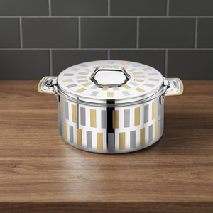 Casserole moderne en acier inoxydable avec couvercle, design rond, durable, compatible avec toutes les plaques de cuisson, passe au lave-vaisselle - Product Image 5