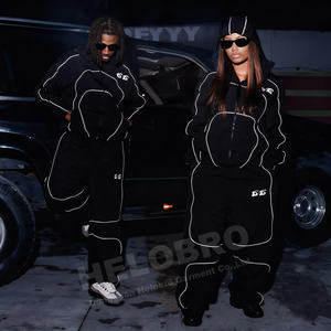 Комплект: Светоотражающие худи на молнии 3м и легкие нейлоновые спортивные брюки-ветровка (треккостюм) для фабричного заказа - Product Image 4