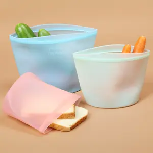 Fresh-Keeping Top Waterproof Reusable Kids Breast Milk Cooler Silicone Food Storage Bag For Kids