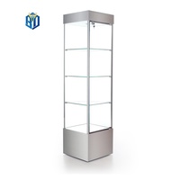 Vitrine de Luxe en Verre et Comptoir d'Exposition - Meuble de Présentation Verrouillable pour Magasin avec Éclairage LED