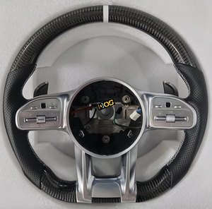 Volant en cuir perforé DOS pour <span class=keywords><strong>Mercedes</strong></span> Benz GLA 250 GLB 200 <span class=keywords><strong>GLC</strong></span> 300 GLE <span class=keywords><strong>250d</strong></span> GL 550 G 63 Volant en fibre de carbone - Product Image 1