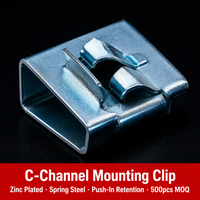 Clip de fixation à ressort estampé personnalisé pour automobile, type U, pour rail de siège en profil C, noir phosphaté, zingué, PPAP, OEM