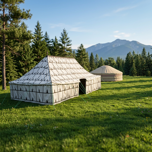 Tentes tribales à motifs traditionnels, tente en laine écologique, design noir et blanc, flexibilité, taille personnalisée pour le camping en plein air - Product Image 2