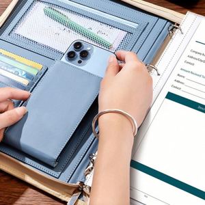 Regalos Promocionales, Portafolio Profesional de Cuero A4 con Logotipo Personalizado, Organizador con Cierre, Carpeta Portafolio para Currículum - Product Image 6