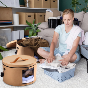 Lớn có thể gập lại 17x10 inch cảm thấy hat hộp lưu trữ với nắp tủ quần áo cao bồi hat trường hợp hat tổ chức Hộp quần áo lưu trữ bin Đối với trang chủ - Product Image 6