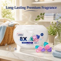 Lessives en dosettes écologiques personnalisées, parfum floral, concentrées pour machine à laver automatique