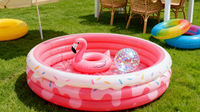 Langlebiger Runder Donut-Aufblaspool für Kinder, Verdicktes PVC-Design mit Wasserbällen für Kleinkinder-Wasserspiele und Garten-Spaß