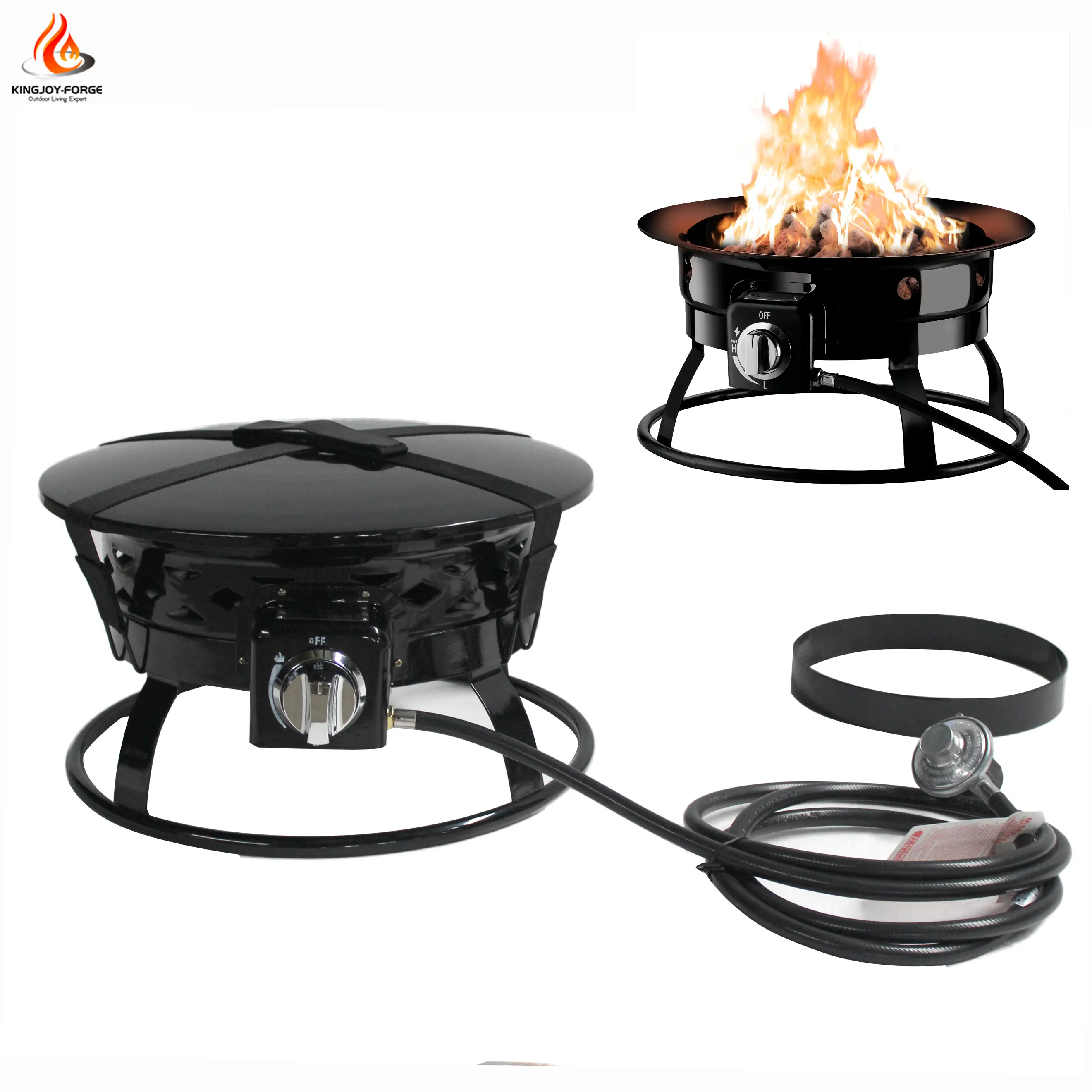 wholesale round metal garden portable camping outside steel gas heater stove fire pits propane