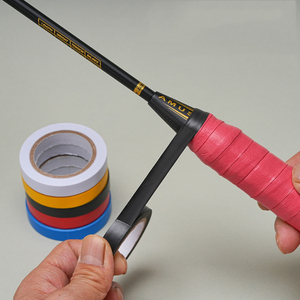 Agarre de raqueta de bádminton antideslizante negro, correas de agarre de tenis adhesivas de 10m, envoltura de sellado de pegamento manual para asas - Product Image 2