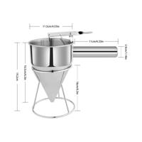 Distributeur de pâte à crêpes en acier inoxydable avec support pour cupcakes Takoyaki gaufres ou cuisson des aliments outil de cuisson et de pâtisserie