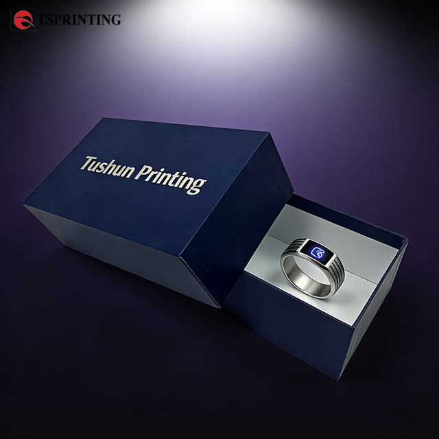 Luxury Custom Electronics Accessories Product Smart Ring Packaging Boxes Recycled Cardboard Paper Box Lid and Base Rigid Box