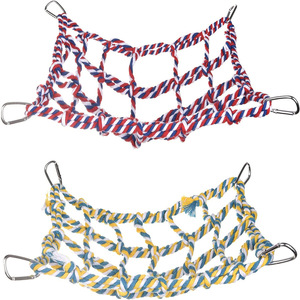 เปลนอนผ้าฝ้ายสำหรับปีนนกเปลญวนพร้อมเครือข่ายกันสะเทือนของหนูแฮมสเตอร์ไพน์กิจกรรมสำหรับสัตว์เลี้ยงขนาดเล็กและของเล่นสำหรับปีนเขา - Product Image 2