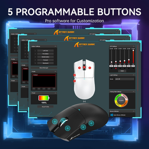 ATTACK SHARK X11 Ratón inalámbrico ligero para juegos con base de carga RGB, Tri-Mode-Compras en línea de Alibaba para Pro <span class=keywords><strong>Gamer</strong></span> - Product Image 6