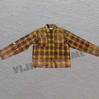 T-shirt personnalisé en coton de haute qualité avec motif graphique, coupe vintage ample, manches longues, style surdimensionné, chemise en flanelle à carreaux avec strass