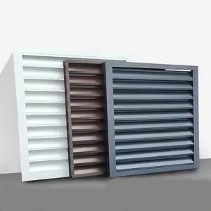 Enkellaags Regenbestendige Luchtinlaat Ventilatie Zwart Aluminium Lamellen Metalen Ontluchtingsafdekking Aluminium Ventilatierooster