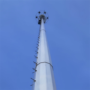 20m-40m Hot Dip Galvanized Steel Self Supporting RF GSM MW RRU Antenna Telecom High Mast Monopole Communication Steel Tower - Product Image 4