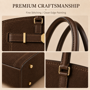 Sac fourre-tout élégant en cuir véritable et daim avec logo personnalisé du fabricant, sac à main structuré pour femmes, idéal pour <span class=keywords><strong>le</strong></span> bureau et <span class=keywords><strong>le</strong></span> <span class=keywords><strong>travail</strong></span> - Product Image 2
