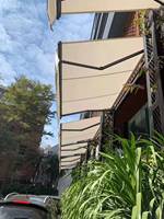 Auvent rétractable à bras rétractable, équipement rétractable à revêtement en Polycarbonate PU