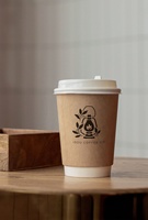 Gobelets à café en papier biodégradables écologiques sur mesure, boîte à pâtisserie en papier, boîte à gâteau avec logo personnalisé, porte-gobelets à café